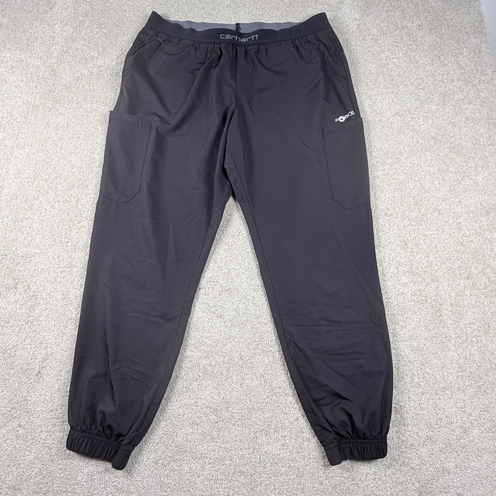 Carhartt Scrub Pants Women Petite L Black Force Jogger C54106 Cargo